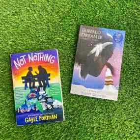 two middle grade books releasing in august 2024 - not nothing and buffalo dreamer