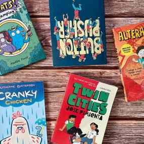 a selection of five great graphic novels for boys