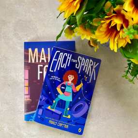 a picture of two books for 10 year old girls - maid for it and each tiny spark