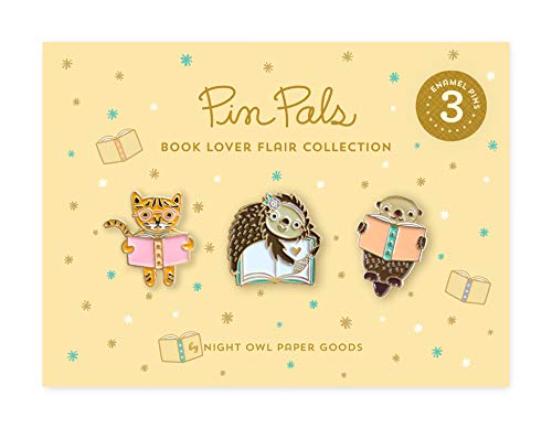 Night Owl Paper Goods Book Lover Enamel Pin Gift Set, 3 Piece