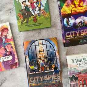 a selection of middle grade book series