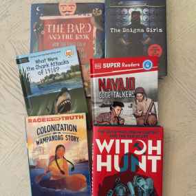 a group of historical nonfiction books for middle grade