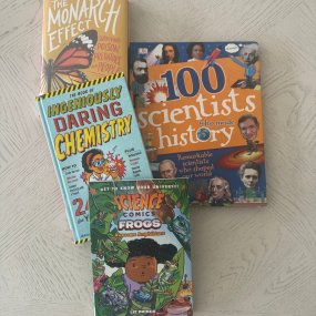 a selection of nonfiction kids books about science