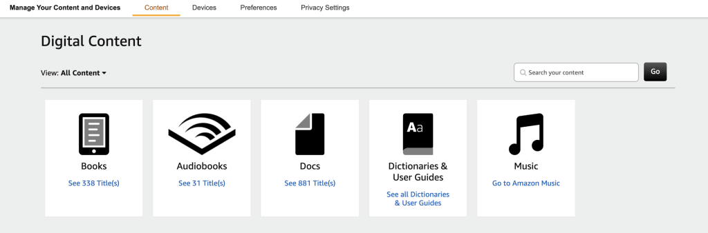 choose book content on amazon