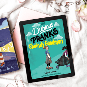 a tablet shows the dubious pranks of shaindy goodman a november 2023 middle grade book